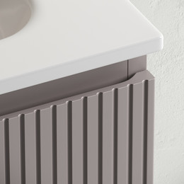 Тумба подвесная с раковиной-столешницей Sancos Snob T 100 см SNT100LSM L, Doha Soft (раковина Grace CN7014) - фото 