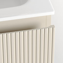 Тумба подвесная с раковиной-столешницей Sancos Snob T 100 см SNT100RCE R, Beige Soft (раковина Grace CN7015) - фото 