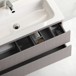 Тумба подвесная с раковиной-столешницей Sancos Snob T 100 см SNT100RSM R, Doha Soft (раковина Grace CN7015) - фото 