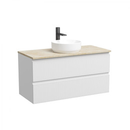 Тумба подвесная с раковиной Sancos Snob T 100 см SNT100W, Bianco (раковина Element CN6005, столешница TT100A2X) - фото 