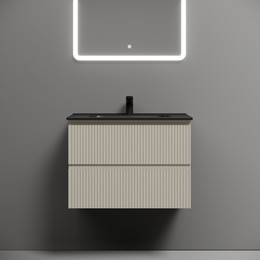 Тумба подвесная с раковиной-столешницей Sancos Snob T 70 см SNT70CE, Beige Soft (раковина Element CN7007MB) - фото 