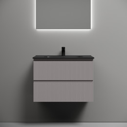 Тумба подвесная с раковиной-столешницей Sancos Snob T 70 см SNT70SM, Doha Soft (раковина Element CN7007MB) - фото 