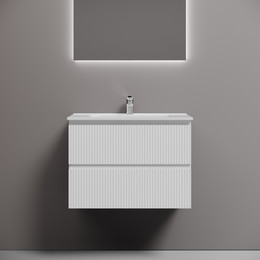 Тумба подвесная с раковиной-столешницей Sancos Snob T 70 см SNT70W, Bianco (раковина Element CN7007) - фото 