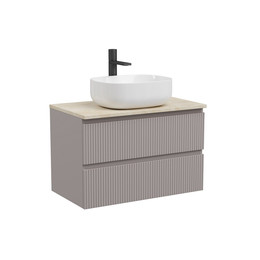 Тумба подвесная с раковиной Sancos Snob T 80 см SNT80SM, Doha Soft (раковина Element CN6018, столешница TT80A2X) - фото 