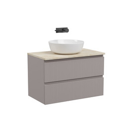 Тумба подвесная с раковиной Sancos Snob T 80 см SNT80SM, Doha Soft (раковина Element CN6013, столешница TT80A2) - фото 