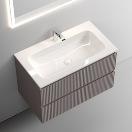 Тумба подвесная с раковиной Sancos Snob T 80 см SNT80SM, Doha Soft (раковина Grace CN7012) - фото 