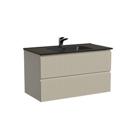 Тумба подвесная с раковиной-столешницей Sancos Snob T 90 см SNT90CE, Beige Soft (раковина Element CN7002MB) - фото 