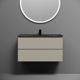 Тумба подвесная с раковиной-столешницей Sancos Snob T 90 см SNT90CE, Beige Soft (раковина Element CN7002MB) - фото 