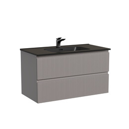 Тумба подвесная с раковиной-столешницей Sancos Snob T 90 см SNT90SM, Doha Soft (раковина Element CN7002MB) - фото 