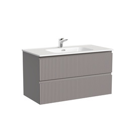 Тумба подвесная с раковиной-столешницей Sancos Snob T 90 см SNT90SM, Doha Soft (раковина Element CN7002) - фото 