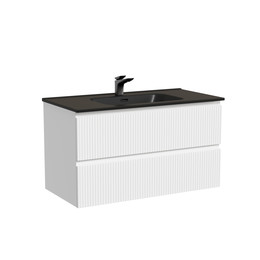 Тумба подвесная с раковиной-столешницей Sancos Snob T 90 см SNT90W, Bianco (раковина Element CN7002MB) - фото 