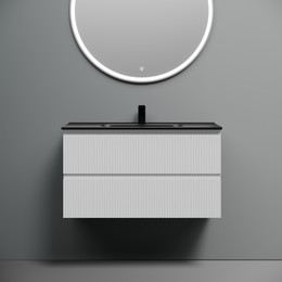 Тумба подвесная с раковиной-столешницей Sancos Snob T 90 см SNT90W, Bianco (раковина Element CN7002MB) - фото 