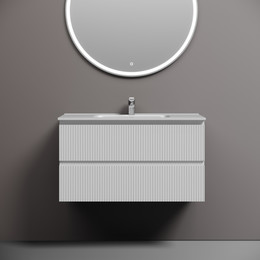 Тумба подвесная с раковиной-столешницей Sancos Snob T 90 см SNT90W, Bianco (раковина Element CN7002) - фото 