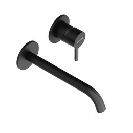 Смеситель для раковины настенный Sancos Etna SC9004MB, чёрный матовый (со скрытой частью) - фото 