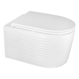 Унитаз подвесной безободковый Azario Luzio AZ-098-UQ (система смыва Торнадо) с тонкой крышкой микролифт - фото 