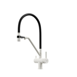 Смеситель для кухни Sancos Dora SC4003GR, белый гранит/чёрный - фото 