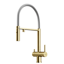 Смеситель для кухни Sancos Imola SC4010BG, брашированное золото/белый - фото 