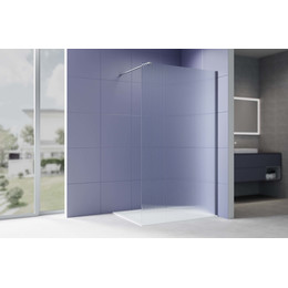 Душевая перегородка Aquatek Walk in 100 см AQ.WI.100.2GM (стекло 8 мм) с кронштейном в комплекте, оружейная сталь/матовое - фото 