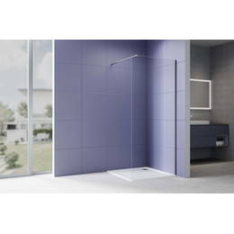 Душевая перегородка Aquatek Walk in 100 см AQ.WI.100.1GM (стекло 8 мм) с кронштейном в комплекте, оружейная сталь/прозрачное - фото 