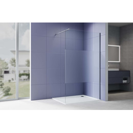 Душевая перегородка Aquatek Walk in 120 см AQ.WI.120.3GM (стекло 8 мм) с кронштейном в комплекте, оружейная сталь/матовое - фото 