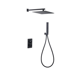 Душевая система для душа с термостатом Allen Brau Infinity 5.21016-31, чёрный матовый - фото 