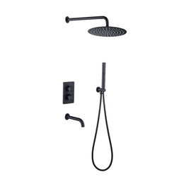 Душевая система для ванны с термостатом Allen Brau Priority 5.31014-31, чёрный матовый - фото 