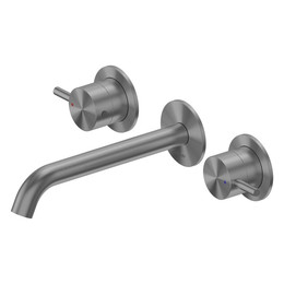 Смеситель для раковины настенный Abber Wasser Kreis 316 AF81123BGG-L (со скрытой частью) оружейная сталь брашированная - фото 