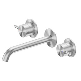 Смеситель для раковины настенный Abber Wasser Kreis 316 AF81123BST-L (со скрытой частью) сталь брашированная - фото 