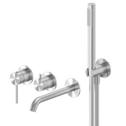 Смеситель для ванны Abber Wasser Kreis 316 AF8130BST (со скрытой частью) сталь брашированная - фото 