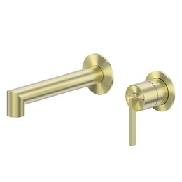 Смеситель для раковины настенный Abber Perfekte 316 AF8A12BG (со скрытой частью) золото брашированное - фото 