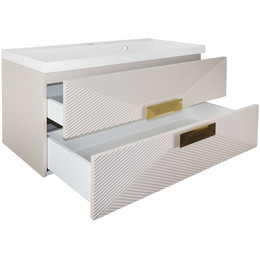 Тумба подвесная с раковиной Azario Zena 100/2 100 см CS00096979, кашемир - фото 