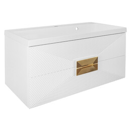 Тумба подвесная с раковиной Azario Zena 100/2 100 см CS00097709, белый глянцевый - фото 