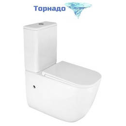 Унитаз-компакт безободковый Azario RIANO AZ-1305A с крышкой микролифт (система смыва Торнадо) - фото 