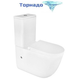 Унитаз-компакт безободковый Azario RIANO AZ-1307A с крышкой микролифт (система смыва Торнадо) - фото 