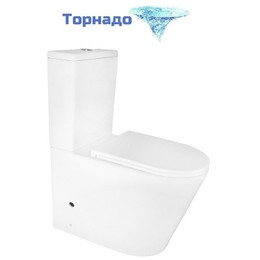 Унитаз-компакт безободковый Azario Margo AZ-2125-UQ1 с крышкой микролифт (система смыва Торнадо) - фото 