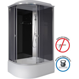 Душевая кабина Niagara Eco 100x70 см E100/70/40R/TN, серебро/тонированное (безсиликоновая сборка) - фото 