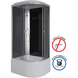 Душевая кабина Niagara Eco 90x70 см E90/70/40L/TN, серебро/тонированное (безсиликоновая сборка) - фото 