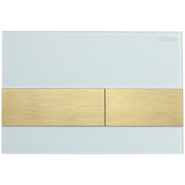 Кнопка смыва Cezares Lux LUX-GB-1-BORO, брашированное золото/белое стекло - фото 