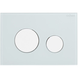 Кнопка смыва Cezares Lux LUX-GB-BIO-C, белый матовый/белое стекло - фото 