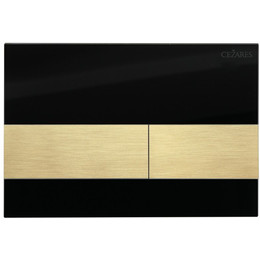 Кнопка смыва Cezares Lux LUX-GN-1-BORO, брашированное золото/чёрное стекло - фото 