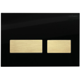 Кнопка смыва Cezares Lux LUX-GN-2-BORO, брашированное золото/чёрное стекло - фото 