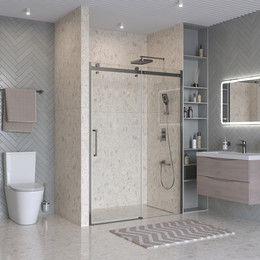 Душевая дверь BelBagno 140 см MARINO-2-BF-1-140-C-GM, оружейная сталь/прозрачное - фото 