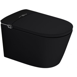 Унитаз-биде подвесной импульсный Abber Bequem AC1121SMB с крышкой микролифт, чёрный матовый - фото 