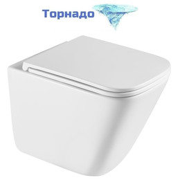 Унитаз подвесной безободковый Abber Rechteck AC1219TC с тонкой крышкой микролифт (Система смыва торнадо) - фото 