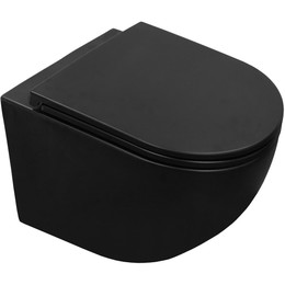 Унитаз подвесной безободковый Azario Grado AZ-0046N-MB с крышкой микролифт, чёрный матовый, Цвет производителя: чёрный матовый - фото 
