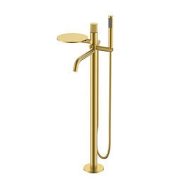 Смеситель для ванны напольный Boheme Stick 129-MG.3, золото матовое - фото 