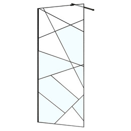 Душевая перегородка Azario Walk-in 100 см AZ-271-100-MB-CGP (стекло 8 мм) чёрный матовый/узор - фото 