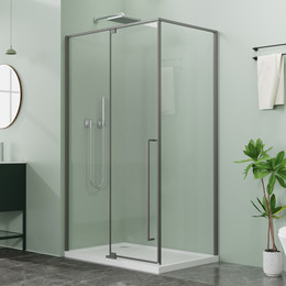 Душевое ограждение Azario MALE 90х90 см AZ-J50-90-MGR-CL, графит матовый/прозрачное - фото 