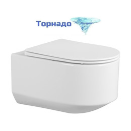 Унитаз подвесной безободковый Abber Bequem AC1130 с тонкой крышкой микролифт (Система смыва торнадо) - фото 