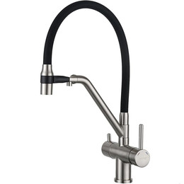 Смеситель для кухни Gappo G4398-85, сатин/черный - фото 